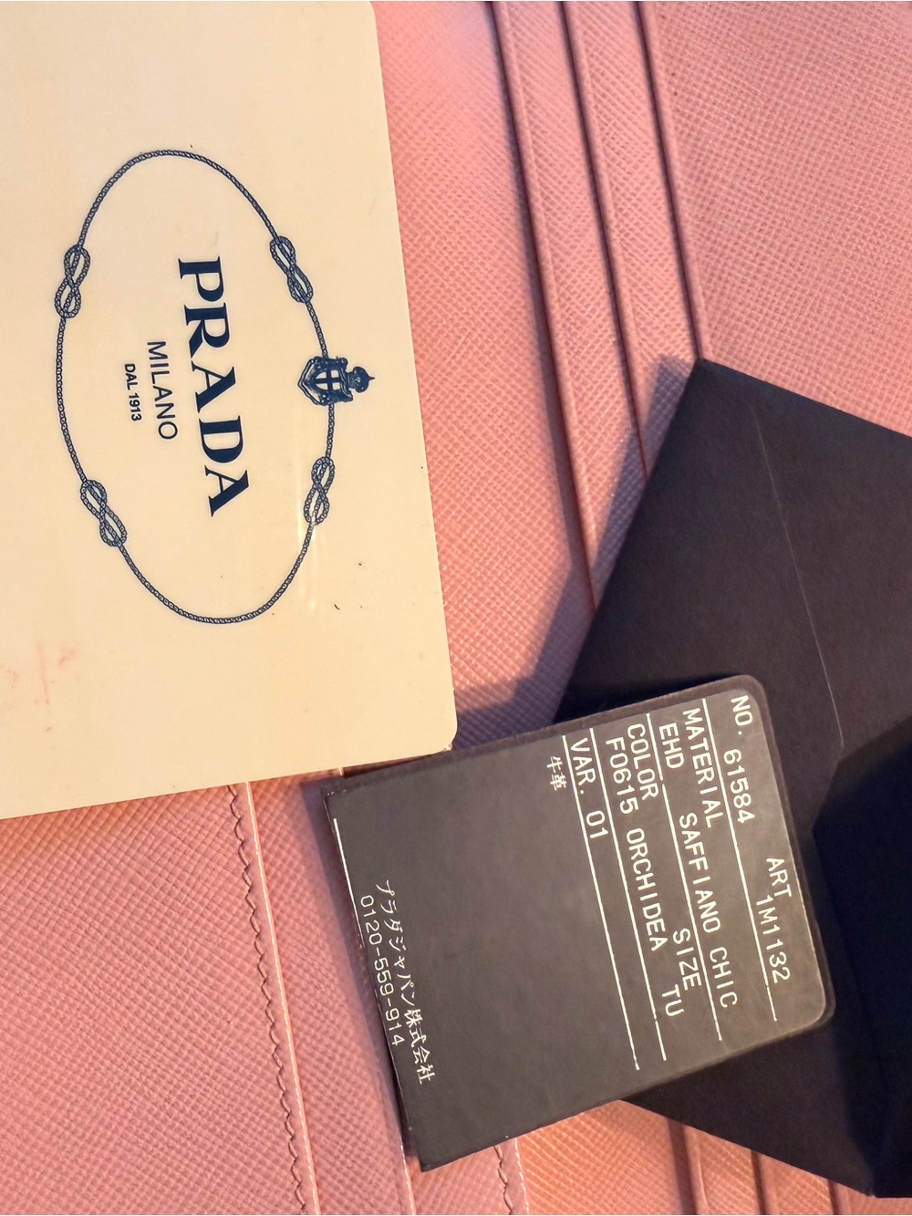 Prada Pink Saffiano Leather Bow-Accent Wallet - Picture 7 of 9